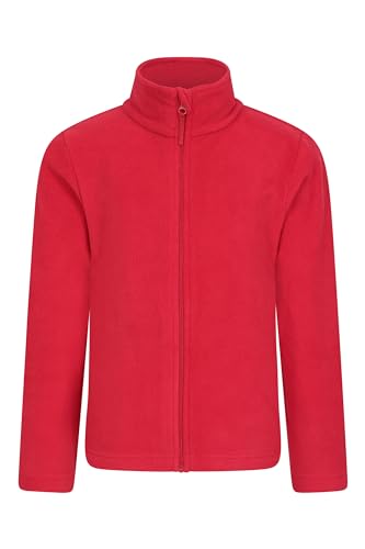 Mountain Warehouse Camber II Kids Full-Zip Fleece - Comfy, Lightweight Sweatshirt, Full-Zip & Anti-Pill, for Boys & Girls - for Spring Summer, Camping, Outdoors & Hiking Dark Red 9-10 Years