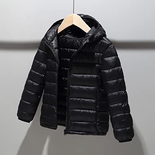 CHICTRY Kids Boys Girls Winter Coats Lightweight Packable Down Puffer Jacket Water Resistant Bubble Puffer Windbreaker Outwear Black 13-14 Years