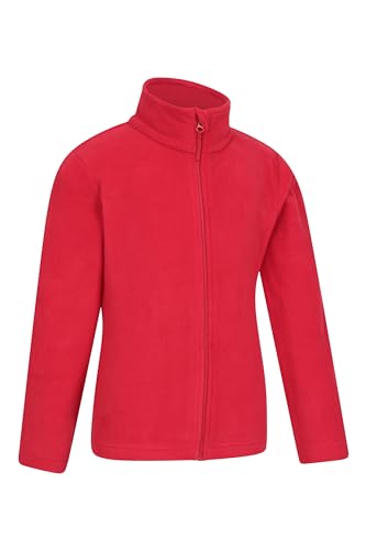 Mountain Warehouse Camber II Kids Full-Zip Fleece - Comfy, Lightweight Sweatshirt, Full-Zip & Anti-Pill, for Boys & Girls - for Spring Summer, Camping, Outdoors & Hiking Dark Red 9-10 Years