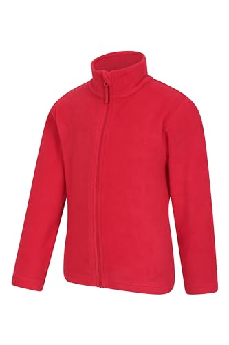 Mountain Warehouse Camber II Kids Full-Zip Fleece - Comfy, Lightweight Sweatshirt, Full-Zip & Anti-Pill, for Boys & Girls - for Spring Summer, Camping, Outdoors & Hiking Dark Red 9-10 Years