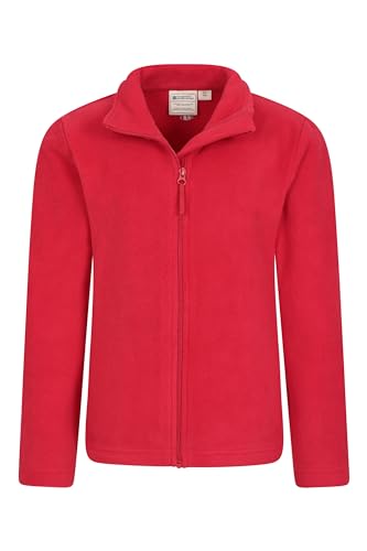 Mountain Warehouse Camber II Kids Full-Zip Fleece - Comfy, Lightweight Sweatshirt, Full-Zip & Anti-Pill, for Boys & Girls - for Spring Summer, Camping, Outdoors & Hiking Dark Red 9-10 Years
