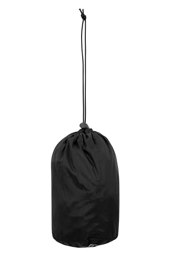 Mountain Warehouse Pakka Kids Waterproof Jacket - Wind Resistant, Lightweight & Breathable Rain Coat for Girls & Boys with Packaway Bag - For Wet Weather, Travel, Spring Summer Black 7-8 Years