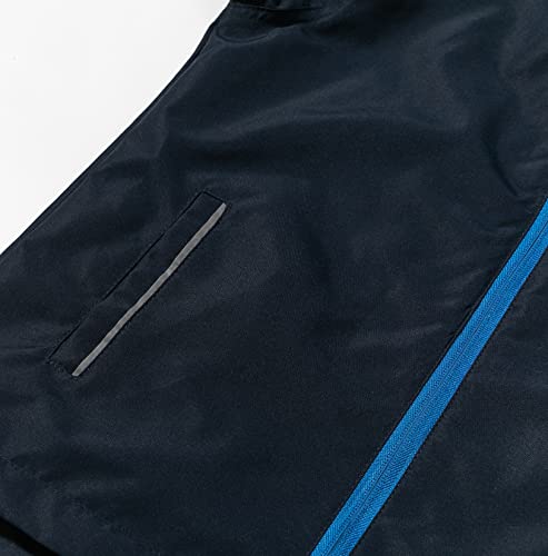 YoungSoul Boys Girls Waterproof Jackets Kids Lightweight Fleece Lined Raincoat School Coats with Detachable Hood Navy Blue 5-6 Years