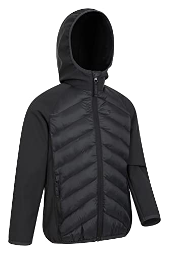 Mountain Warehouse Techy Turbine Kids Padded Jacket - Water-resistant Coat with Padded Insulation & Zipped pockets, For Boys & Girls - For Spring Summer & Outdoors Black 13 Years
