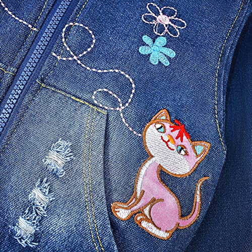 Peacolate 3-10Years Little Big Girls Pink Hoodie Butterfly Denim Jacket(4-5Years)