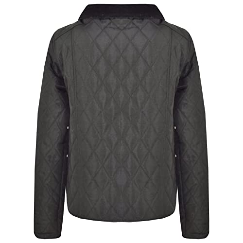 A2Z 4 Kids Jackets Girls Quilted Padded Collar Buttoned Zipped - Girls Quilted Jacket 038 Black 11-12.