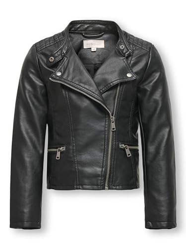 ONLY Girls Faux Leather/PU Biker Jacket Black 12 Yrs