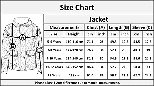 A2Z 4 Kids Jackets Girls Quilted Padded Collar Buttoned Zipped - Girls Quilted Jacket 038 Black 11-12.