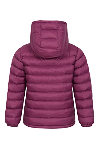 Mountain Warehouse Seasons Fur-Lined Kids Padded Jacket - Lightweight, Warm & Water-resistant Coat, For Boys & Girls - For Spring Summer, School, Outdoors, Travelling Berry 11-12 Years