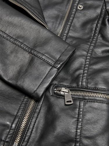 ONLY Girls Faux Leather/PU Biker Jacket Black 12 Yrs