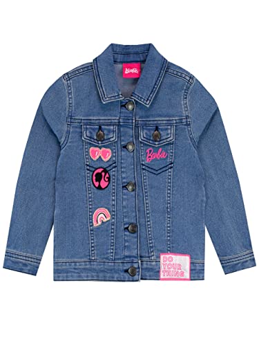Barbie Girls Embroidered Denim Jacket Outerwear For Kids Blue 9-10 Years