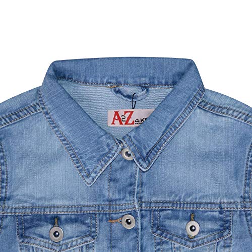 A2Z 4 Kids Kids Girls Designer's Trendy Fashion Jeans Jacket Coats - Girls Denim Jacket J12 Light Blue 9-10