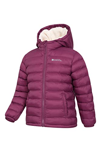 Mountain Warehouse Seasons Fur-Lined Kids Padded Jacket - Lightweight, Warm & Water-resistant Coat, For Boys & Girls - For Spring Summer, School, Outdoors, Travelling Berry 11-12 Years