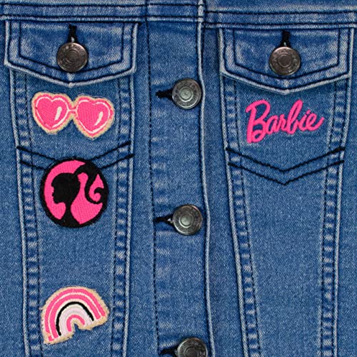Barbie Girls Embroidered Denim Jacket Outerwear For Kids Blue 9-10 Years