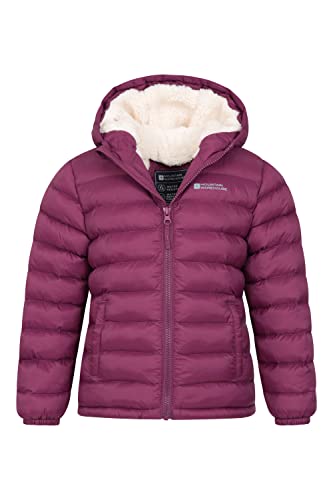 Mountain Warehouse Seasons Fur-Lined Kids Padded Jacket - Lightweight, Warm & Water-resistant Coat, For Boys & Girls - For Spring Summer, School, Outdoors, Travelling Berry 11-12 Years