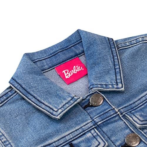 Barbie Girls Embroidered Denim Jacket Outerwear For Kids Blue 9-10 Years