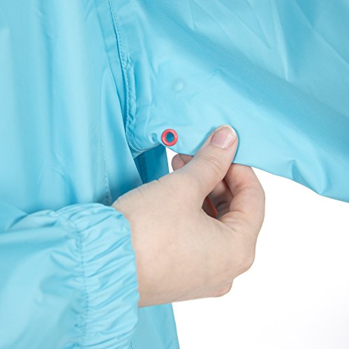 Trespass Qikpac Jacket, Aquatic, 9/10, Compact Packaway Waterproof Jacket Kids Unisex, Age 9-10, Blue