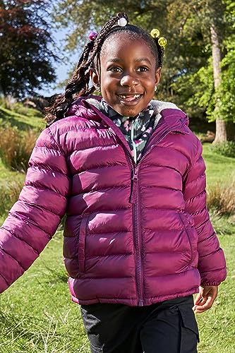 Mountain Warehouse Seasons Fur-Lined Kids Padded Jacket - Lightweight, Warm & Water-resistant Coat, For Boys & Girls - For Spring Summer, School, Outdoors, Travelling Berry 11-12 Years