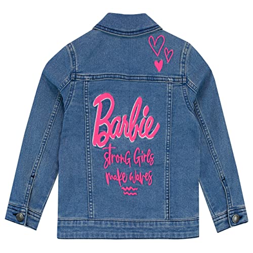 Barbie Girls Embroidered Denim Jacket Outerwear For Kids Blue 9-10 Years