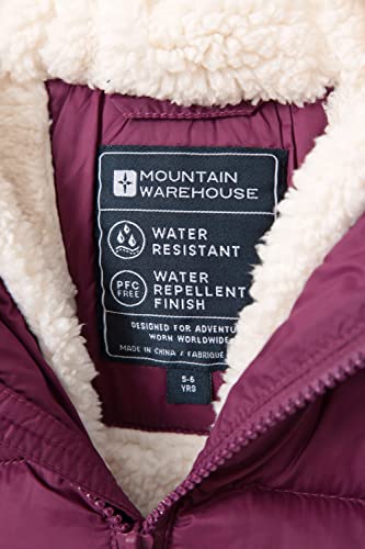Mountain Warehouse Seasons Fur-Lined Kids Padded Jacket - Lightweight, Warm & Water-resistant Coat, For Boys & Girls - For Spring Summer, School, Outdoors, Travelling Berry 11-12 Years