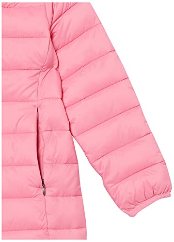 Amazon Essentials Girls' Long Lightweight Hooded Puffer Jacket, Bright Pink, 9 Years