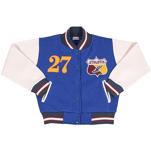 A2Z 4 Kids Baseball Plain Jacket Varsity Style Coat - B.B Jacket 27 Royal 9-10.