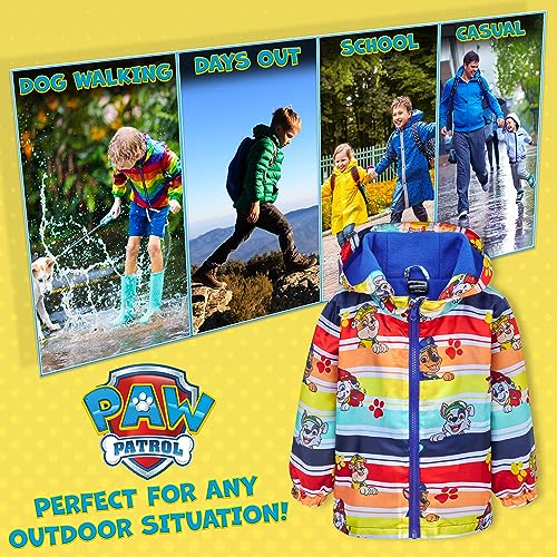 Paw Patrol Kids Waterproof Jacket Hooded Girls and Boys' Raincoats with Fleece Lining 3-6 Years - School Travel Days Out (Multicolour, 5-6 Years)
