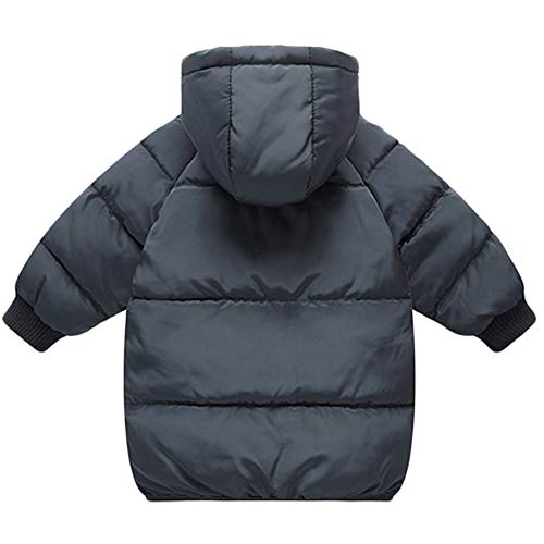 LANBAOSI Kids Winter Long Coats with Hooded Light Puffer Coat Warm Padded Jacket for Baby Boys Girls Toddler