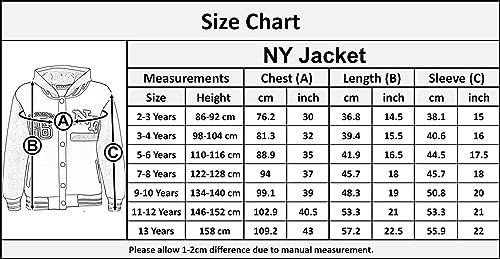 A2Z 4 Kids Girls Boys Baseball NYC ATHLETIC Hoodie - NY Jacket Black 13