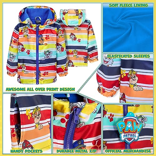 Paw Patrol Kids Waterproof Jacket Hooded Girls and Boys' Raincoats with Fleece Lining 3-6 Years - School Travel Days Out (Multicolour, 5-6 Years)
