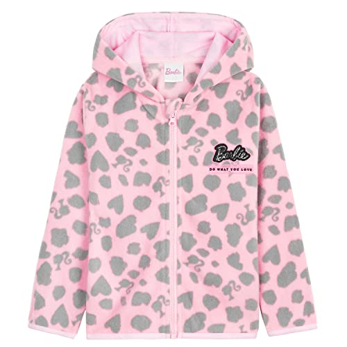 Barbie Girls Jacket Pink Hooded Fleece Girls' Jackets (Light Pink, 5-6 Years)