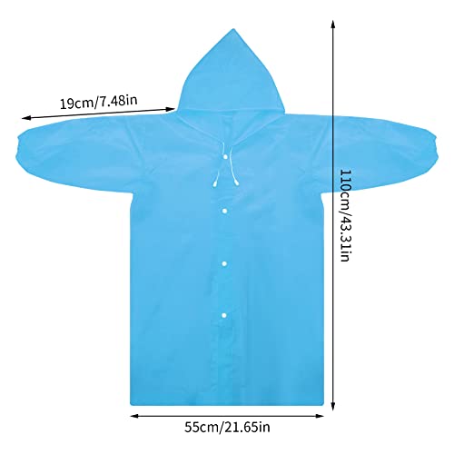 Tinsellns Kids Raincoats, Kids Waterproof Rain Coat Boys Girls Rain Poncho Rain Jacket with Hood EVA Emergency Raincoats, for Outdoor Climbing Cycling Hiking Camping (Blue)