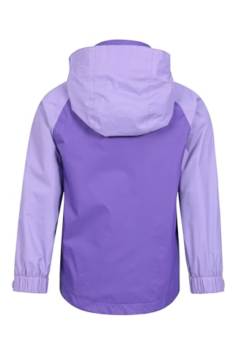 Mountain Warehouse Torrent Kids Waterproof Rain Jacket - Taped Seams Raincoat, Lightweight, Breathable, Girls & Boys Rainwear -Ideal for Spring Summer, Travelling, Wet Weather Lilac 11-12 Years