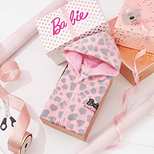 Barbie Girls Jacket Pink Hooded Fleece Girls' Jackets (Light Pink, 5-6 Years)