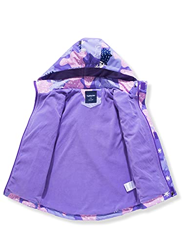NATUST Girls Fleece Lined Raincoat Waterproof Jackets With Removable Hood Kids Active Jacket Hedgehog 11-12 Years