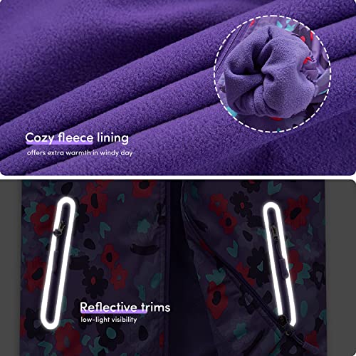 Adorel Girls Waterproof Jacket Fleece Lined Outdoor Coat Purple 9-10 Years (Manufacturer Size: 140)