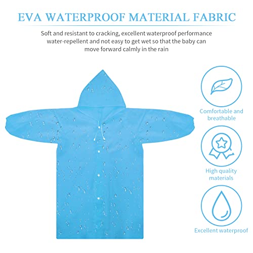 Tinsellns Kids Raincoats, Kids Waterproof Rain Coat Boys Girls Rain Poncho Rain Jacket with Hood EVA Emergency Raincoats, for Outdoor Climbing Cycling Hiking Camping (Blue)