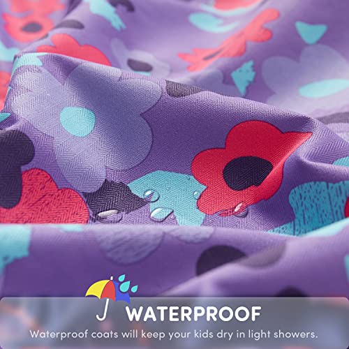 Adorel Girls Waterproof Jacket Fleece Lined Outdoor Coat Purple 9-10 Years (Manufacturer Size: 140)