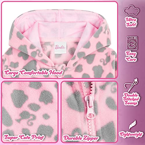 Barbie Girls Jacket Pink Hooded Fleece Girls' Jackets (Light Pink, 5-6 Years)