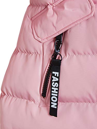 SS7 Girls Padded Parka Coat Faux Fur Fleece Lined Jacket Age 3 4 7 8 9 10 11 12 13 (Age 11/12, Pink)