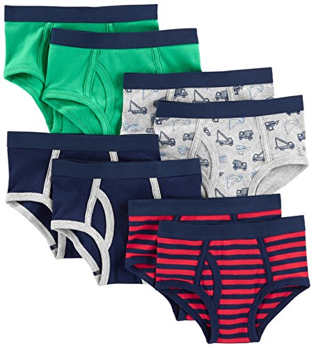 Simple Joys by Carter's Boys' 8-Pack Underwear, Multicolour/Stripes/Trucks, 4-5 Years (Pack of 8)