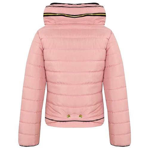 A2Z 4 Kids Girls Jacket Kids Stylish Padded Dusty Pink Puffer Bubble Fur Collar - Puffer Jacket Dusty Pink 7-8