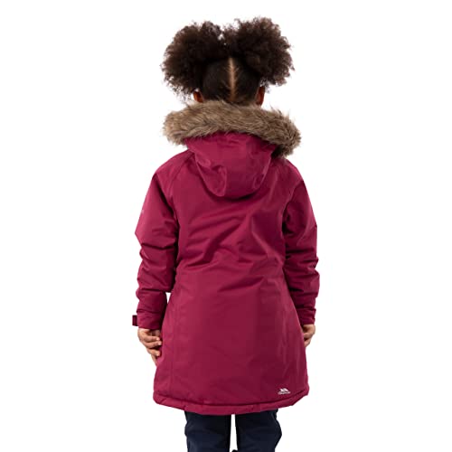 Trespass Girls Waterproof Jacket Windproof Hood School Casual Coat Fame