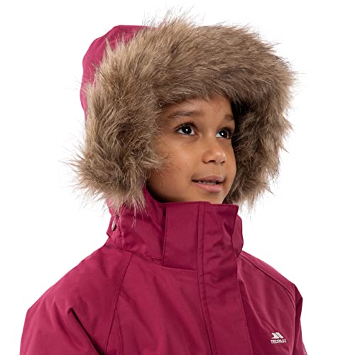 Trespass Girls Waterproof Jacket Windproof Hood School Casual Coat Fame