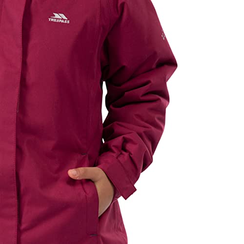 Trespass Girls Waterproof Jacket Windproof Hood School Casual Coat Fame