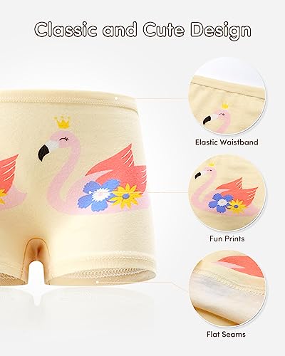 Domee Girls Boxers Shorts Underwear Cotton Knickers Pack of 12 Bunny and Cat 4-6 Years (Manufacturer Size M)