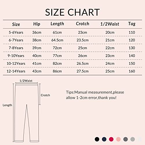 Witwot 3 Pack Girls Leggings Full Length Kids Toddler Cotton Pant Trouser 10-12 Years Black
