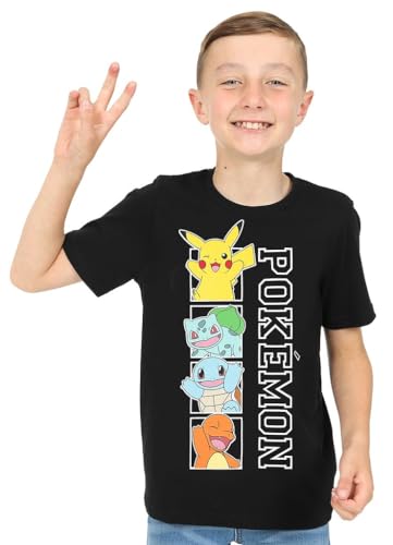 Pokemon Boys Girls Black T-Shirt 100% Cotton Kids Tshirt (9-10 Years)
