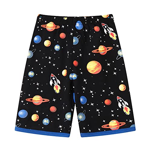 Boys Short Pyjamas Sets Solar System Planets Space Pyjamas Cotton Summer Pjs 2 Piece Outfit Pajamas for Kids Clothes 2-7 Years Black