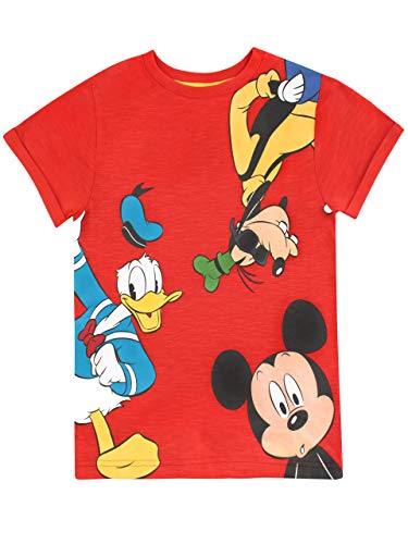 Disney Boys Mickey Mouse Goofy Donald Duck T-Shirt Red Age 5 to 6 Years